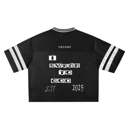Taped Mesh Boxy T-shirt